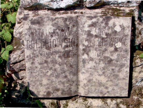 Gravestone of Marja Golębiowska, Stanislaw Golębiowski, Strusov Cemetery