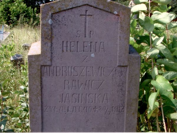 Gravestone of Helena Rawicz Jasinska, Strusov Cemetery