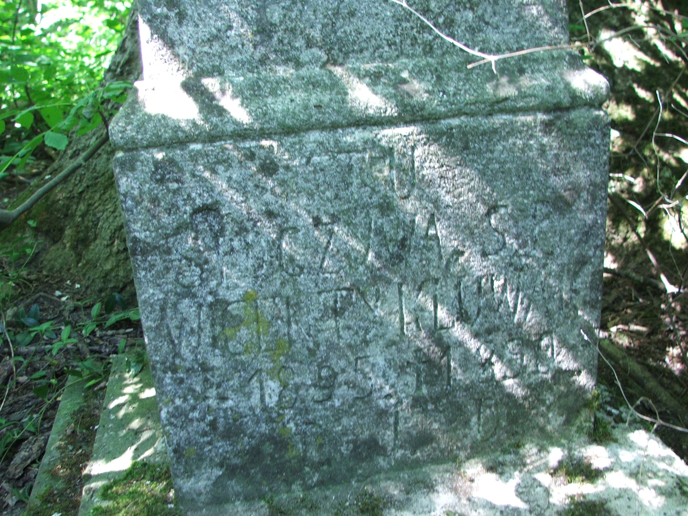 Inskrypcja z nagrobka Wincenty Kluwak, cmentarz w Bucniowie