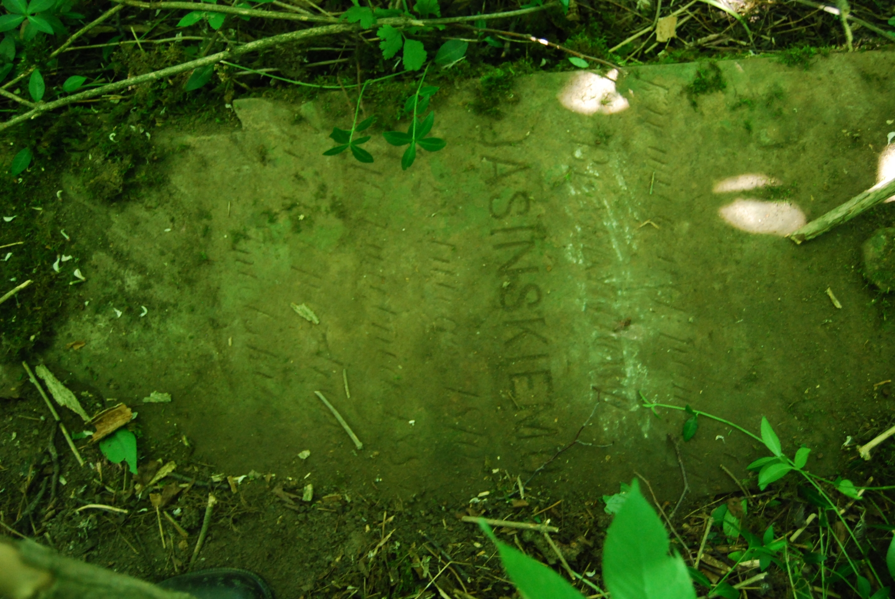 Inscription from the tombstone of Bronisław Jasiński, Bucniów cemetery