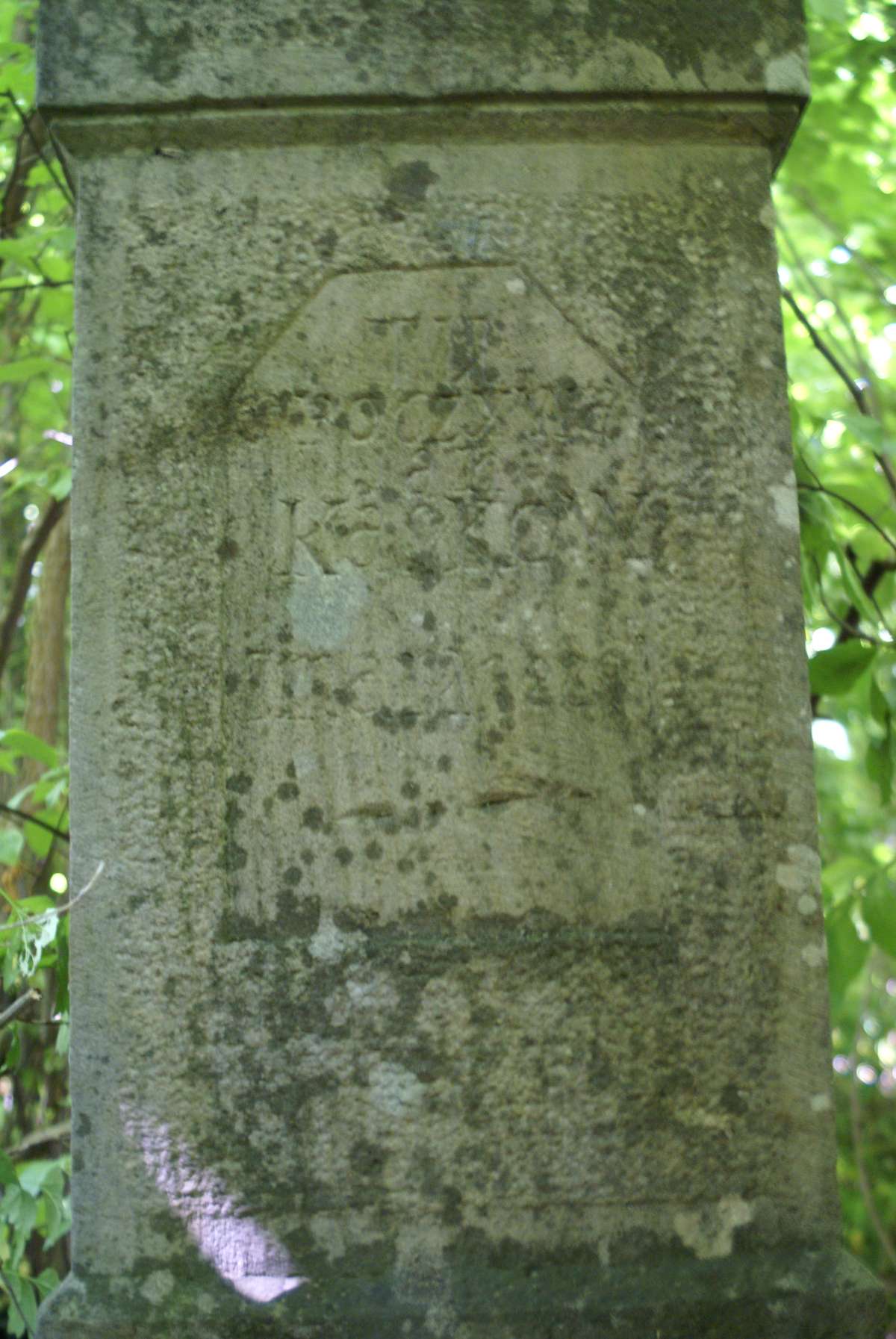 Inskrypcja z nagrobka Jana Kaskowa, cmentarz w Bucniowie