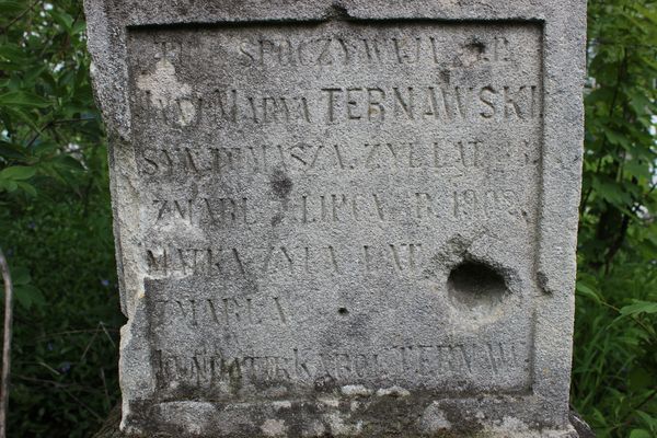 Inscription on the gravestone of Jan and Maria Ternawski in Draganovka cemetery