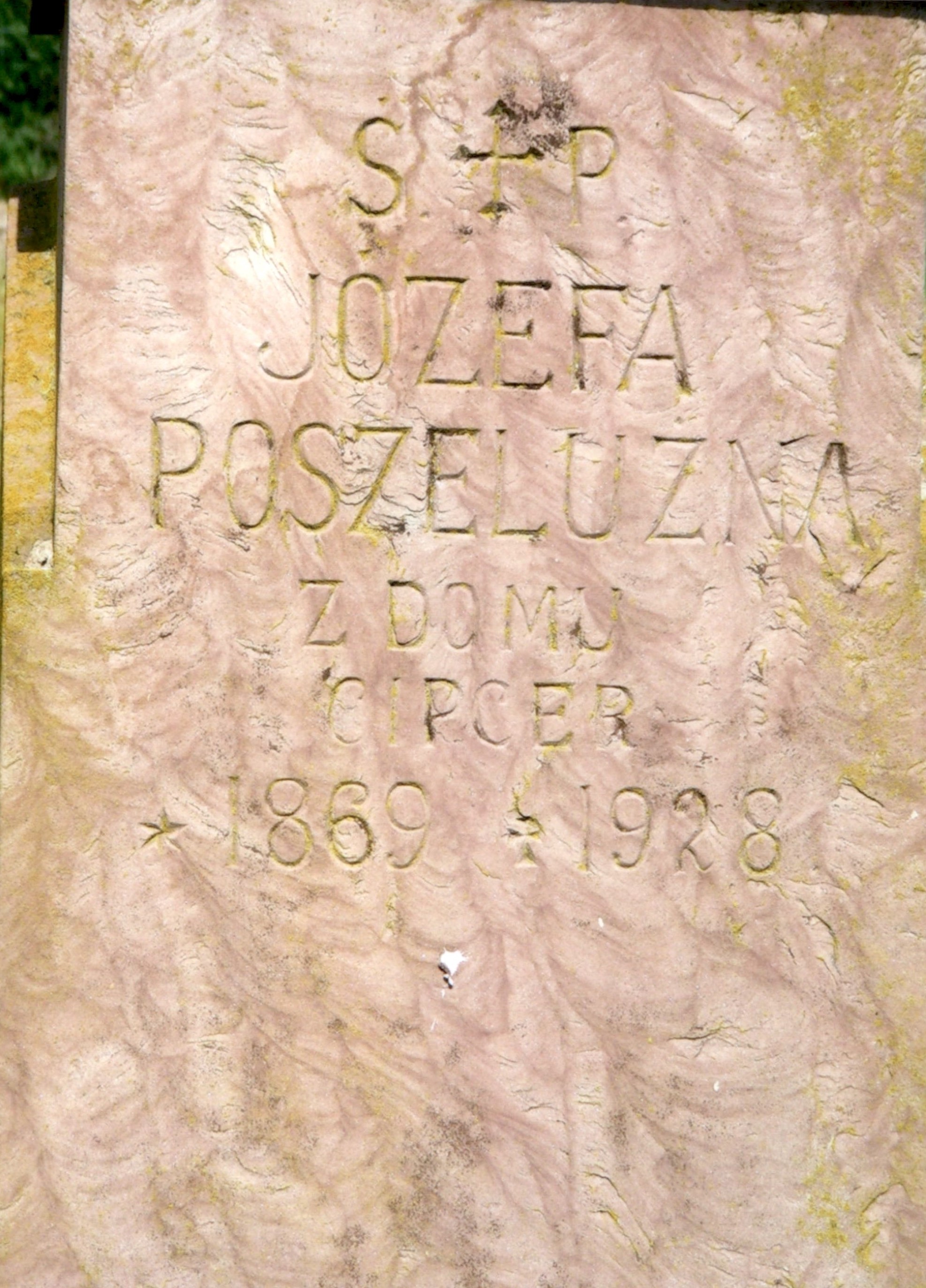 Tombstone of Józef Poszelużna, Strusowo cemetery