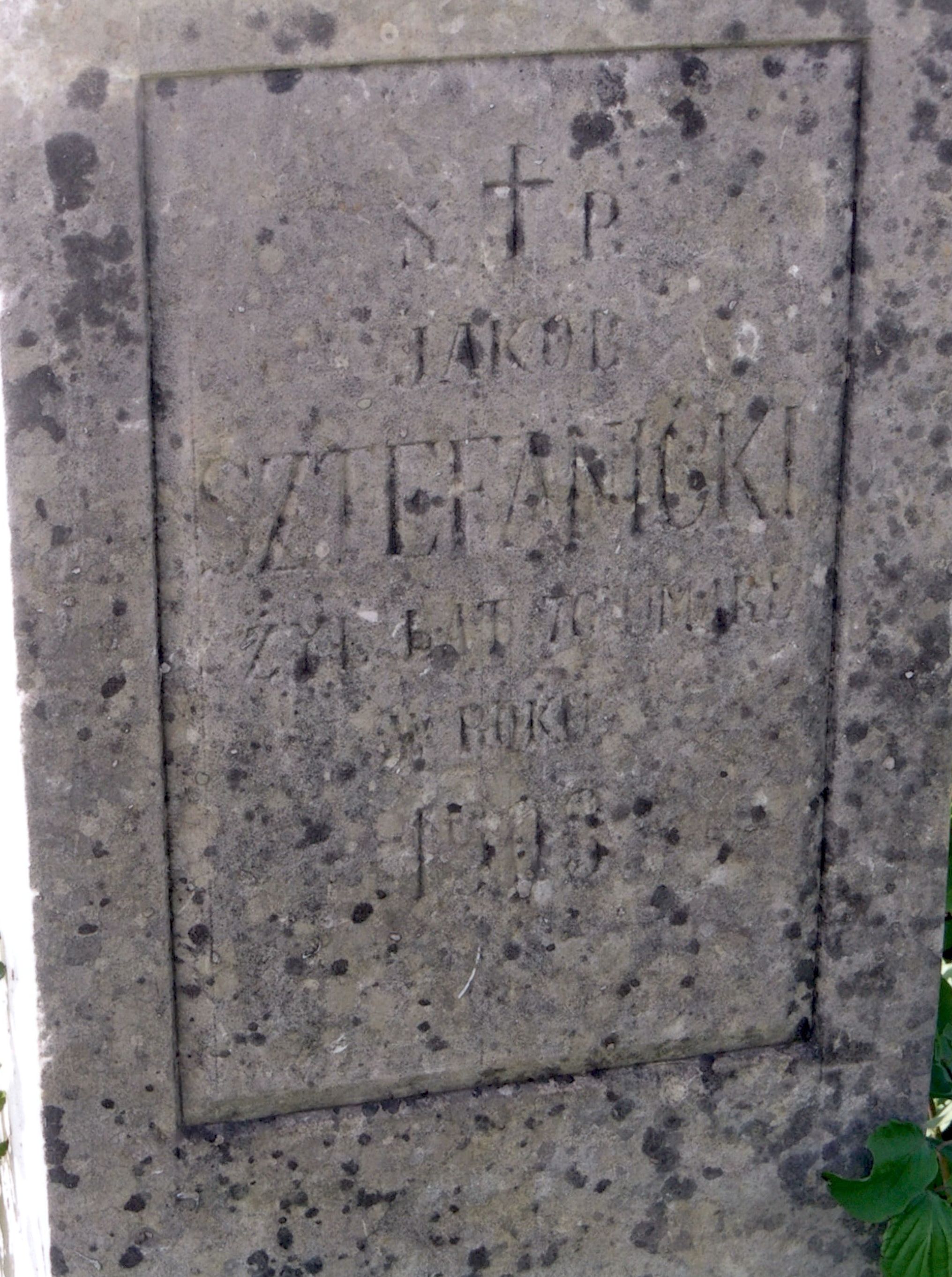 Tombstone of Jakub Sztefanicki, cemetery in Strusowo