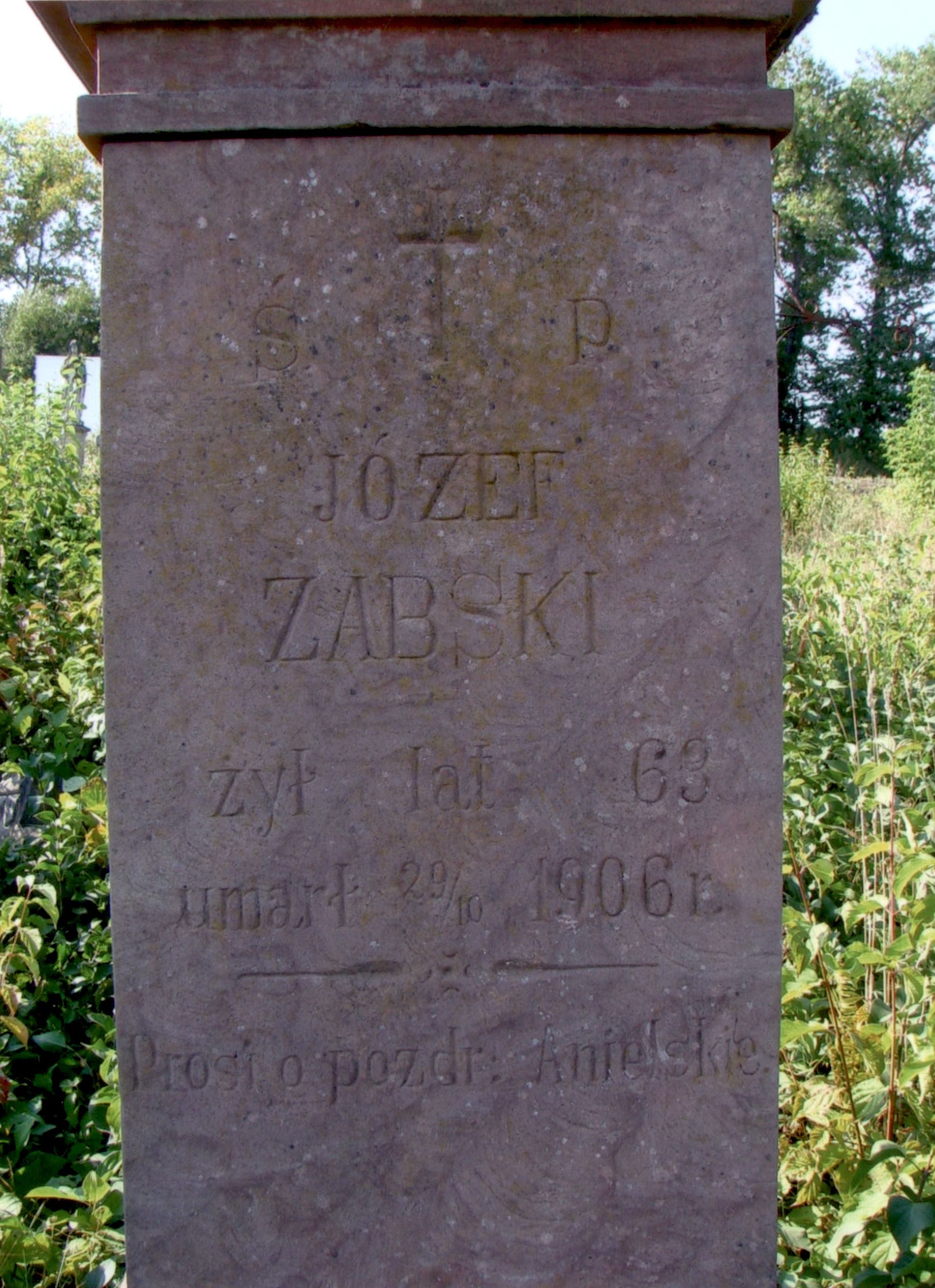 Tombstone Józef Żabski, Strusowo cemetery