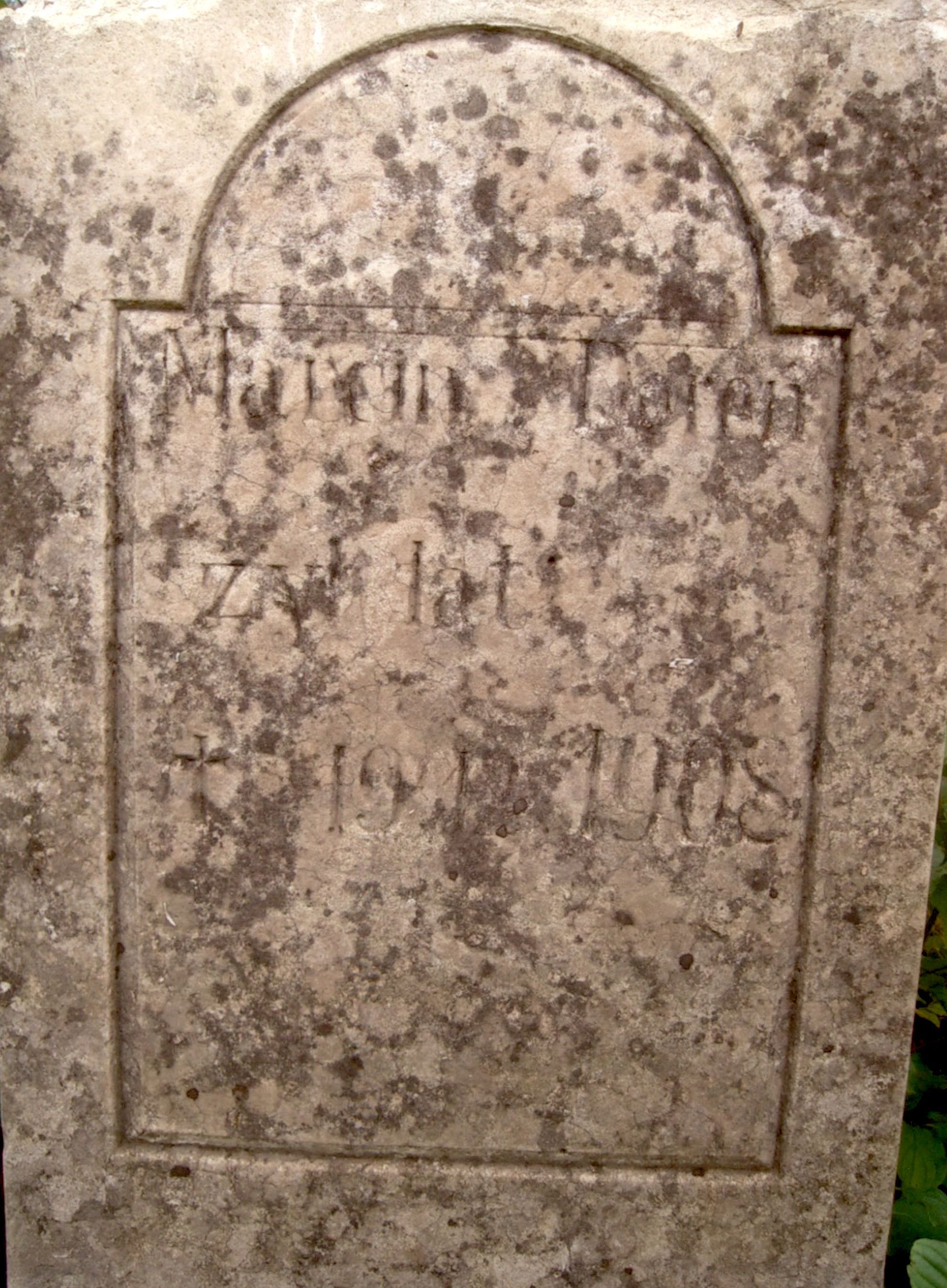 Gravestone Marcin Dereń, cemetery in Strusowo