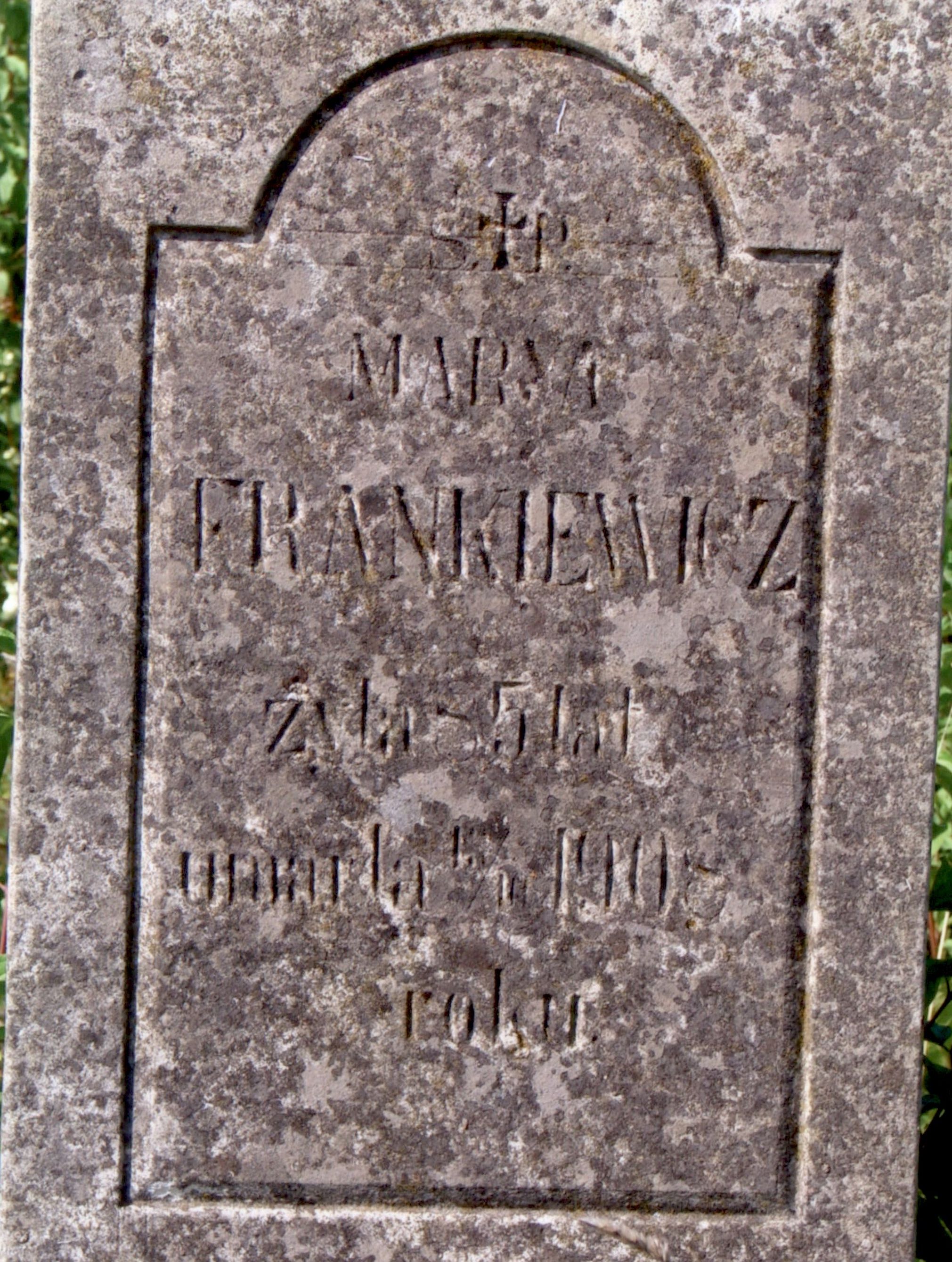 Gravestone Maria Frankiewicz, Strusowo cemetery