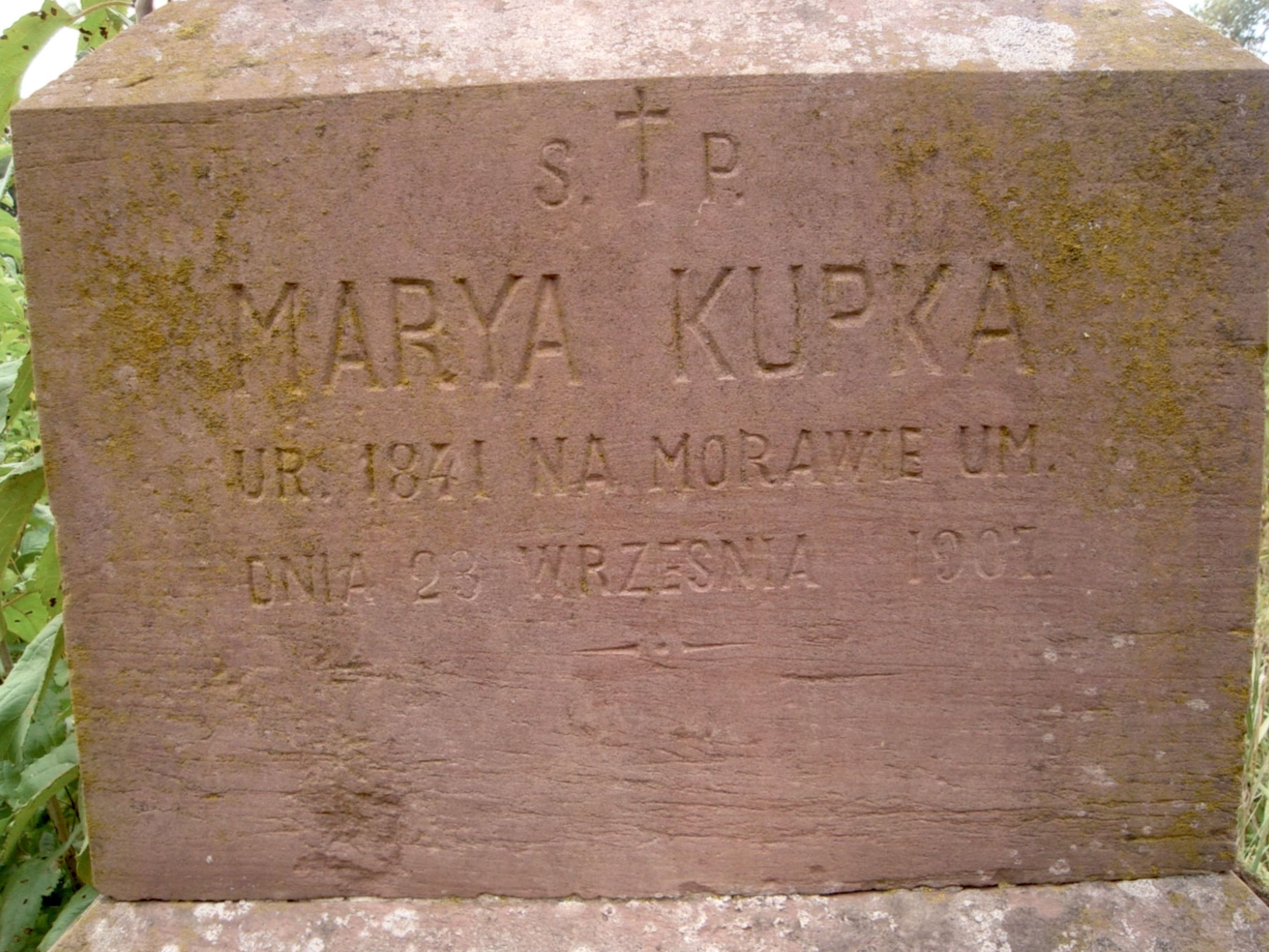 Tombstone of Mary Kupka, Strusov cemetery