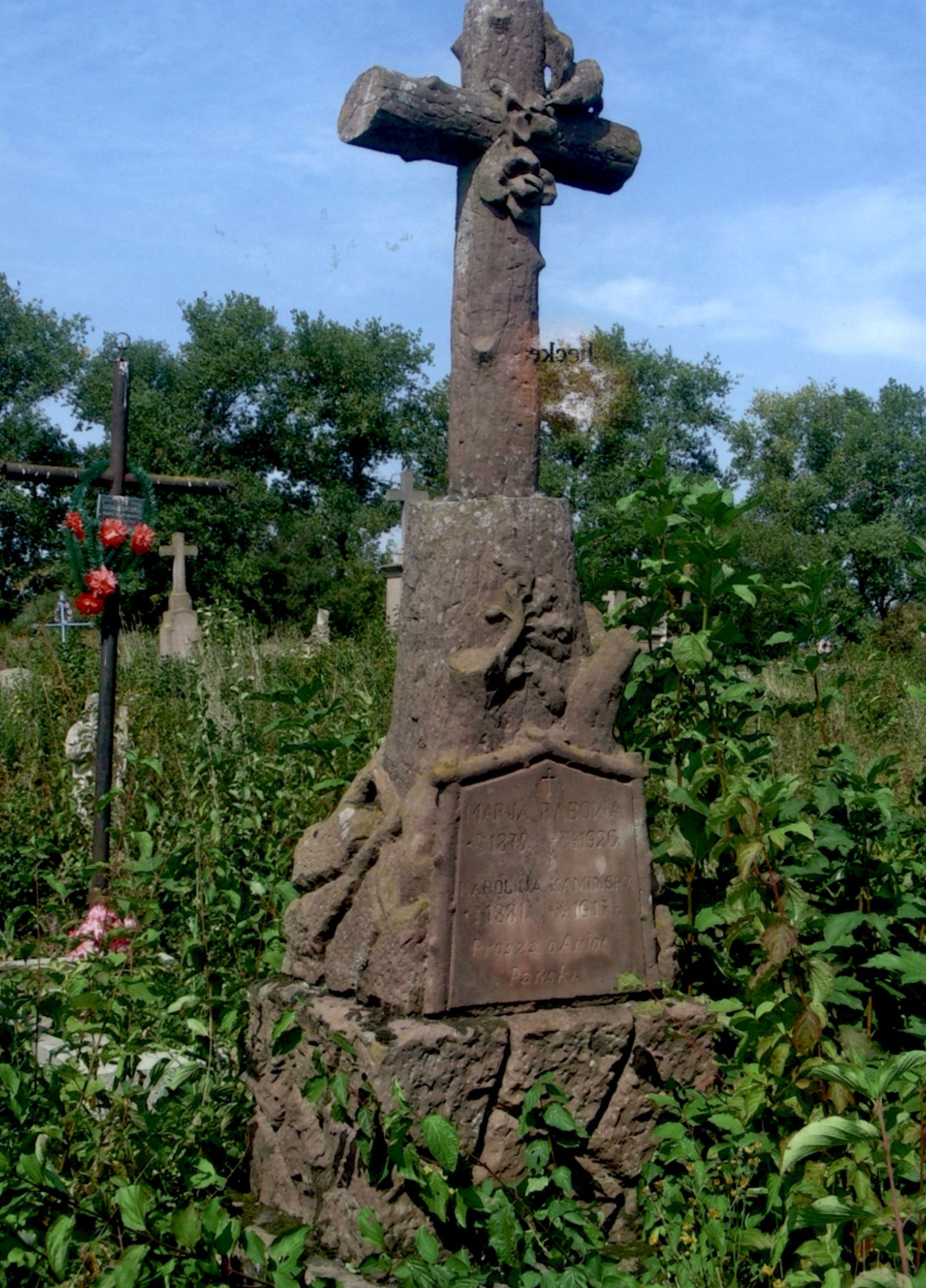 Tombstone of Maria Rabowa, Karolina Kamińska, Strusowo cemetery