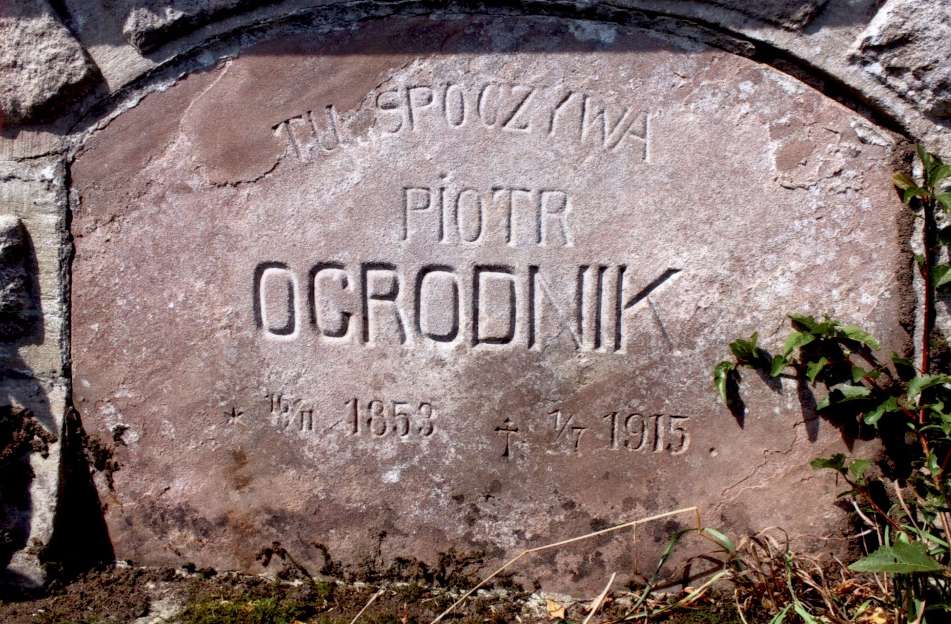 Tombstone Piotr Ogrodnik, Strusowo cemetery