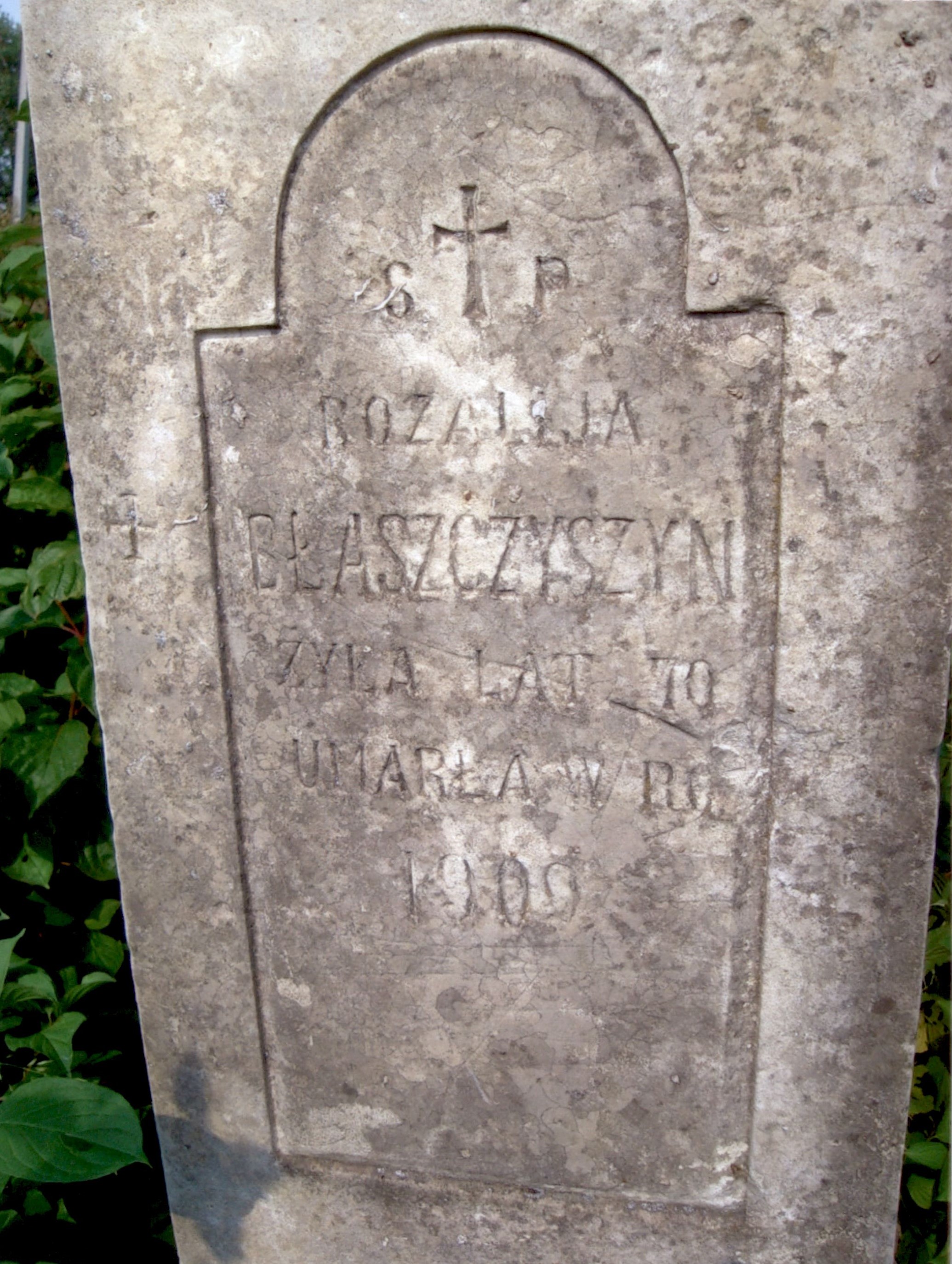 Gravestone of Rozalia Blaszczyszyn, cemetery in Strusowo