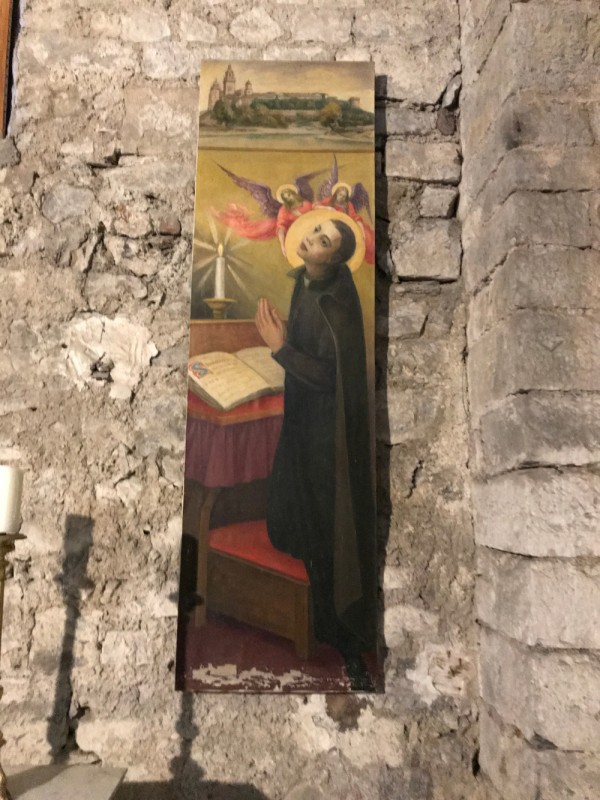 Painting of St. Stanislaus Kostka by Lilla Ciechanowska before restoration