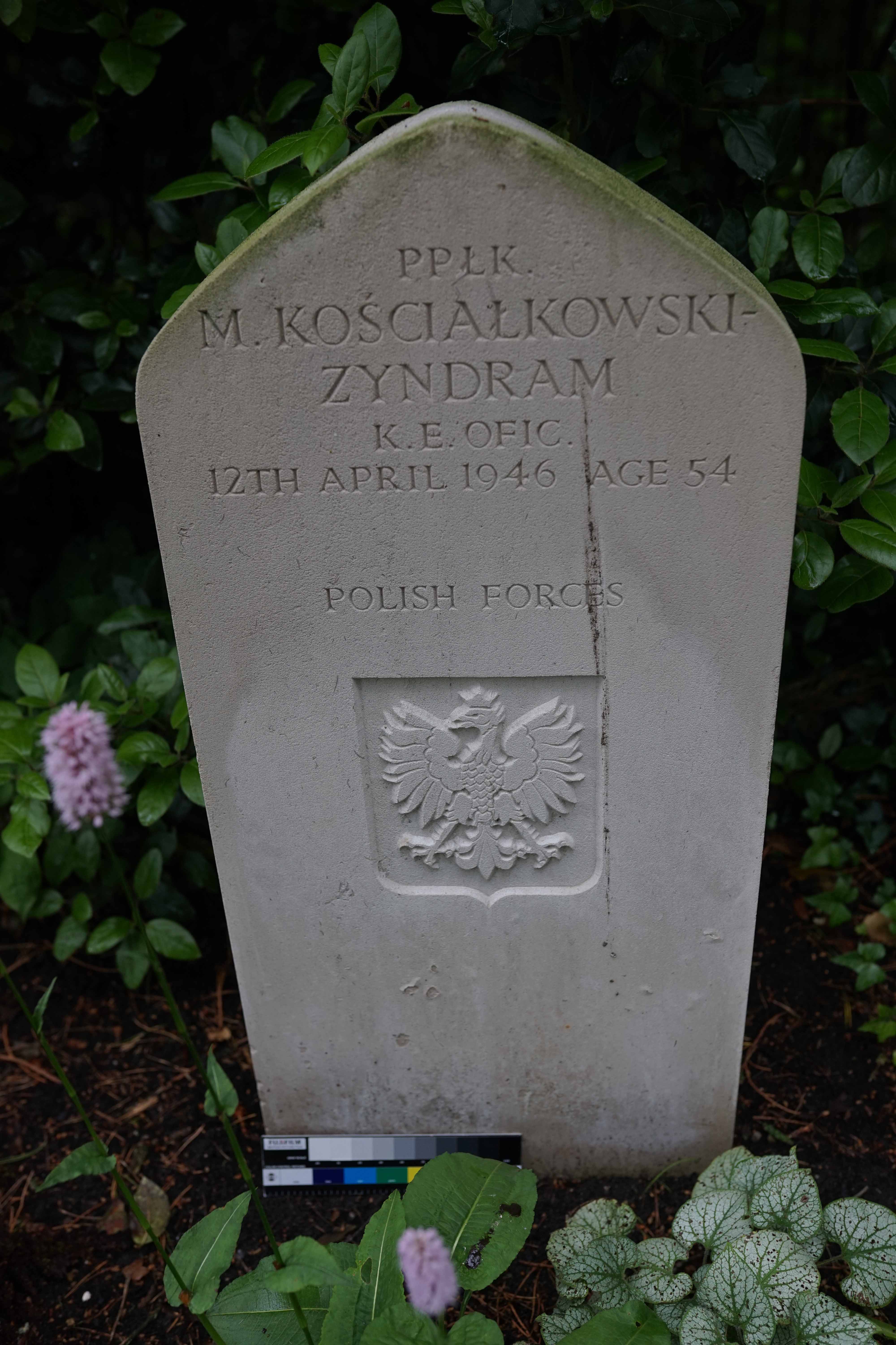 Tombstone of Marian Zyndram-Kościałkowski