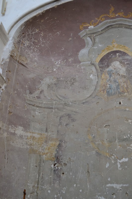 Fragment of an altar painting in the Church of the Elevation of the Holy Cross in Břehozdovce