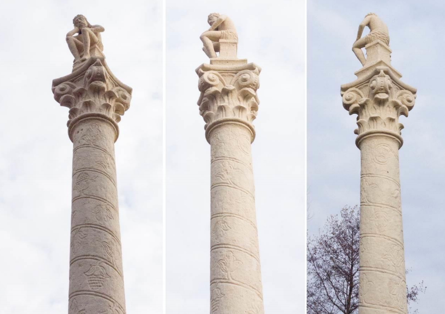 Column with a sculpture of the Sorrowful Christ in Nemirov