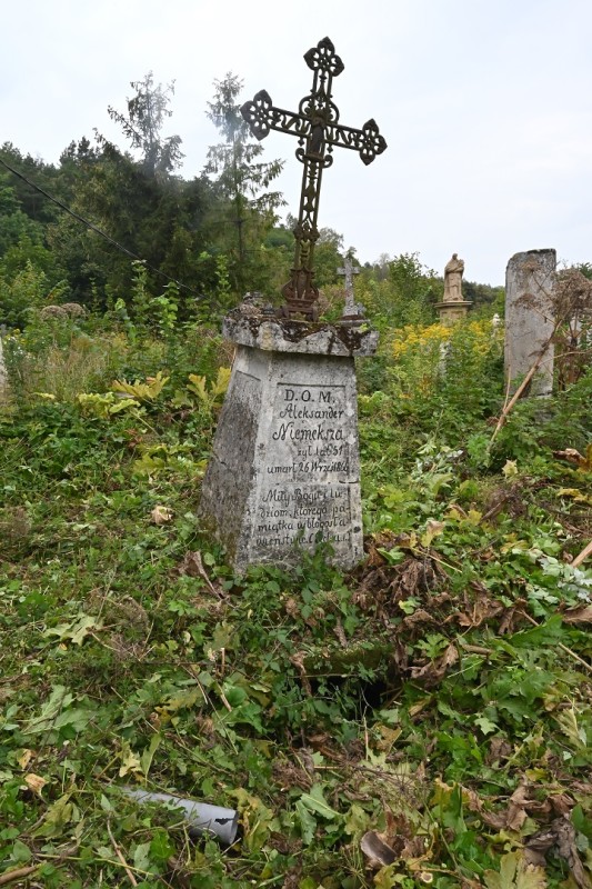 Tombstone of Alexander Nemeksha in the Basilian cemetery in Krzemieniec