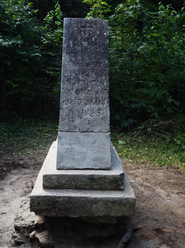 Tombstone of Antoni Strzelecki in the Basilian cemetery in Krzemieniec