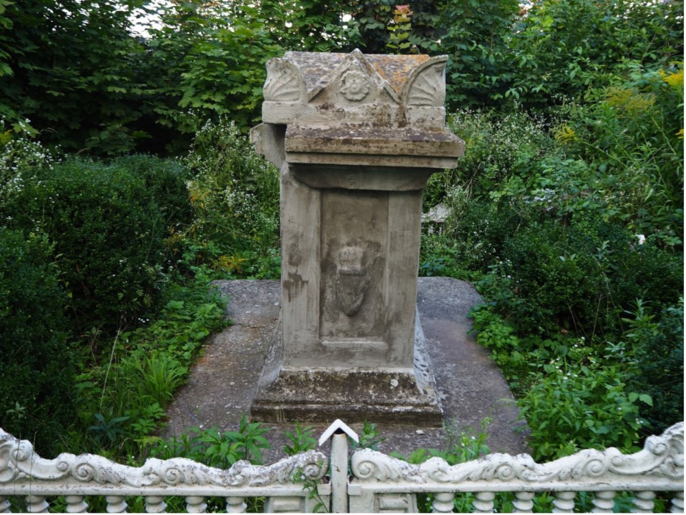 Tombstone of Willibald Besser in the Basilian cemetery in Krzemieniec
