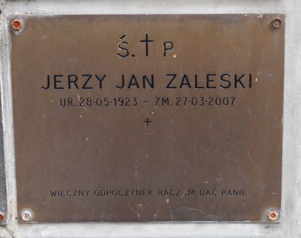 Tombstone of Jerzy Zaleski, columbarium at St Andrew Bobola Church in London