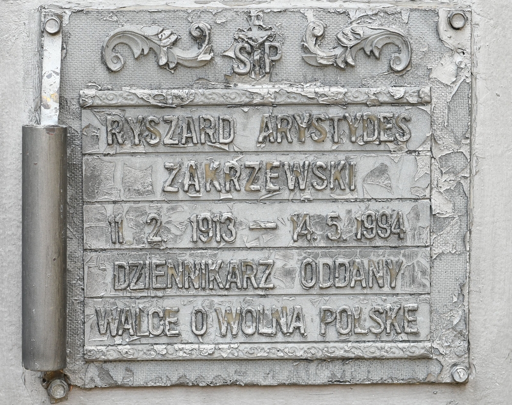 Tombstone of Ryszard Zakrzewski, columbarium at St Andrew Bobola Church, London