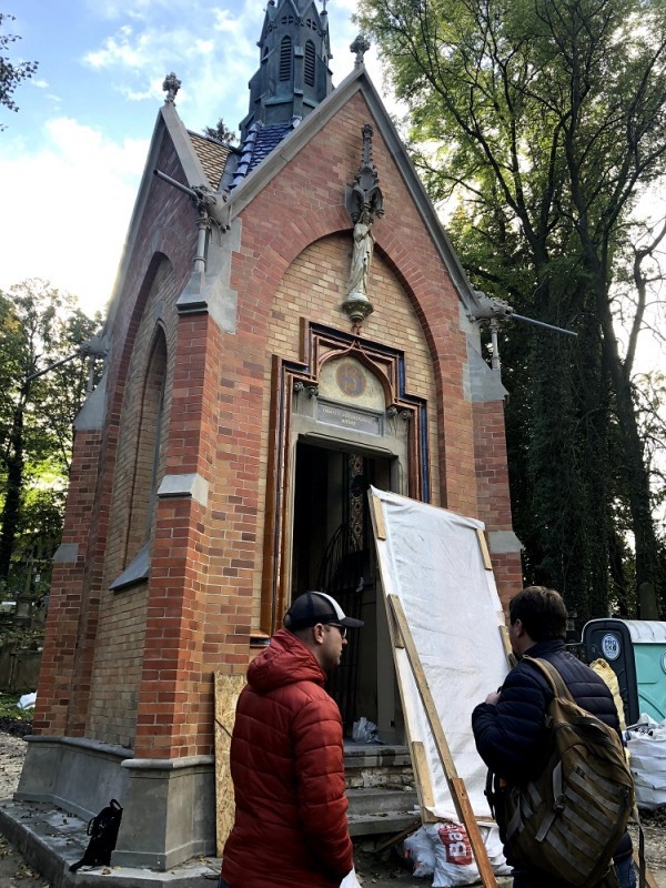 Krzyzanowski Chapel undergoing conservation work, Lviv, 2019-2020