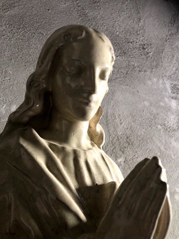 Sculpture from the Krzyzanowski Chapel before conservation work, Lviv, 2019
