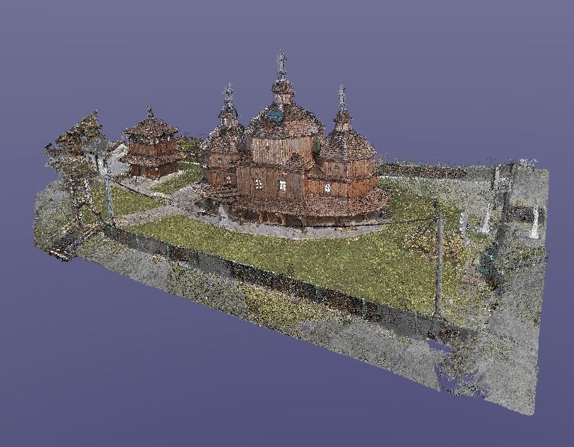Church of the Meeting of the Lord in Cherepin, point cloud model