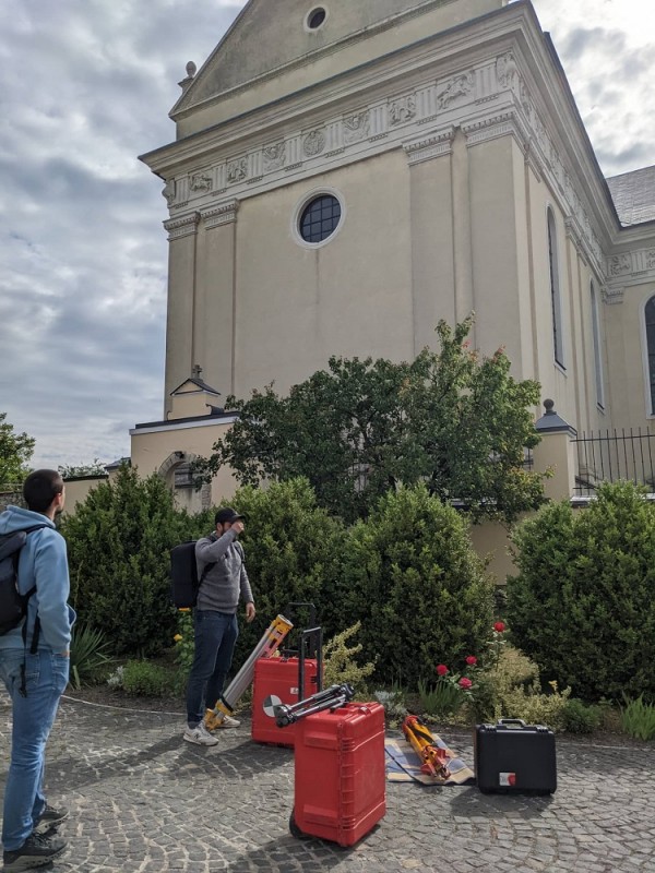 Scanning the St. Lawrence Collegiate Church in Zhovkva