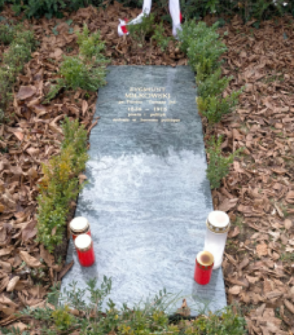 Płyta nagrobna Zygmunta Miłkowskiego na cmentarzu Boix-de Vaux w Lozannie (Szwajcaria), po zakończeniu prac konserwatorskich