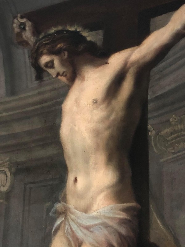 Fragment of the painting "Saint Jadwiga of Silesia under the Cross" by Szymon Czechowicz