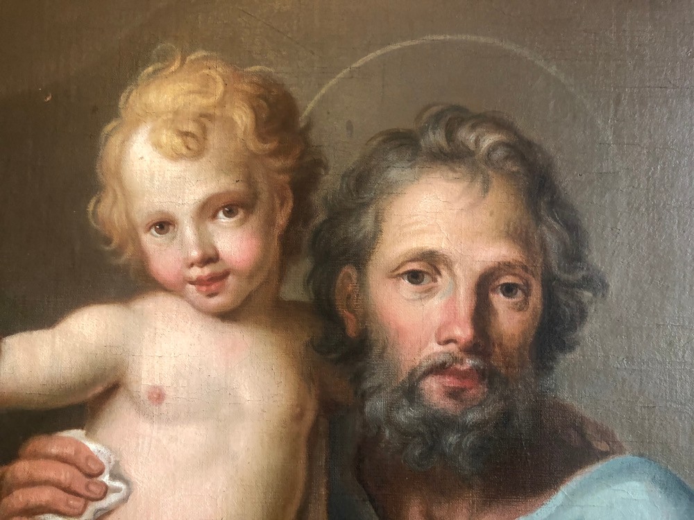Fragment of the painting "Saint Joseph" by Szymon Czechowicz