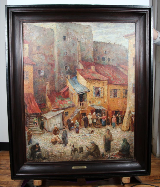 Stanislaw Appenzeller "Thief's Market" from the Polish Museum in Chicago, condition after conservation work