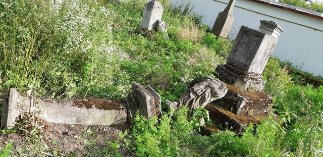 Cmentarz w Zbarażu przed wykonaniem prac