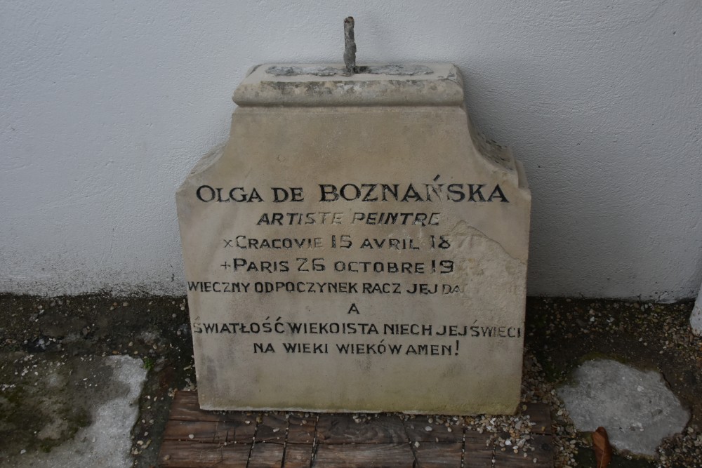 Slab from the tombstone of Olga Boznańska in Les Champeaux cemetery in Montmorency, before conservation work