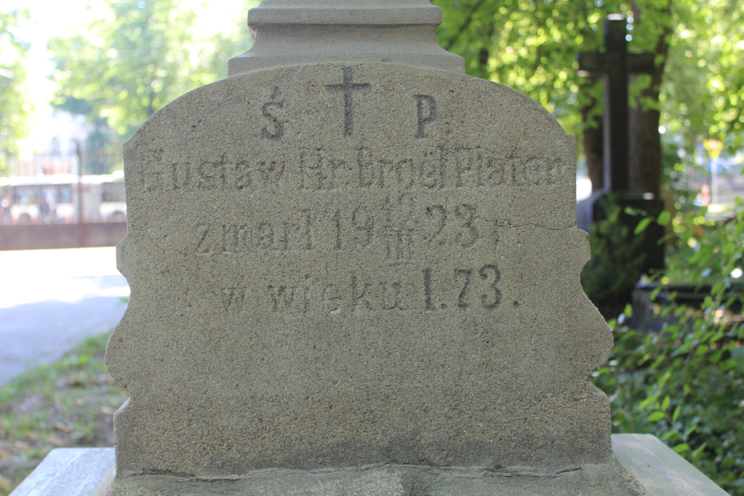 Tombstone of G. Plater at St. Michael's Cemetery in Riga, conservation work