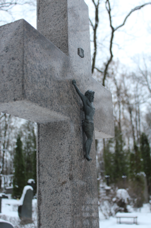 Tombstone of J. Trochimovich in St. Michael's Cemetery in Riga, state after restoration works