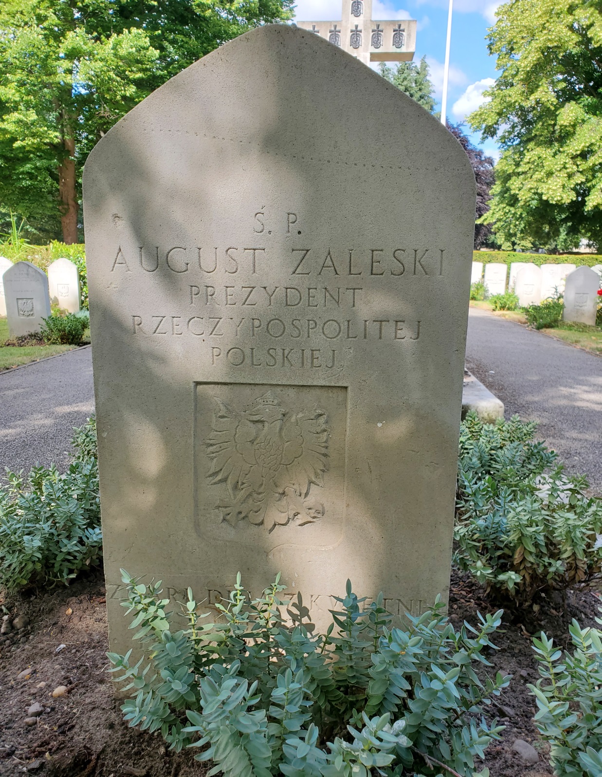 Nagrobek Augusta Zaleskiego, cmentarz Lotników Polskich w Newark-upon-Trent