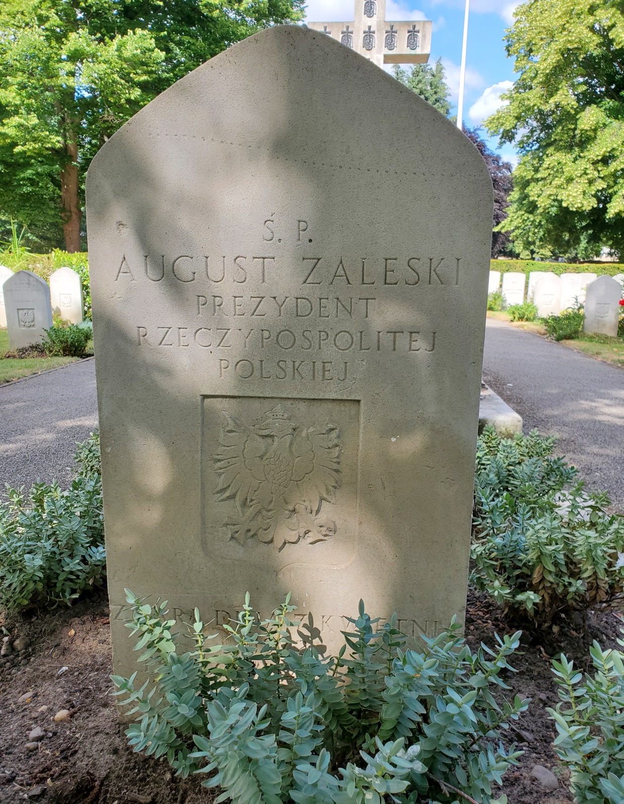 Tombstone of August Zaleski, Polish Airmen Cemetery, Newark-upon-Trent