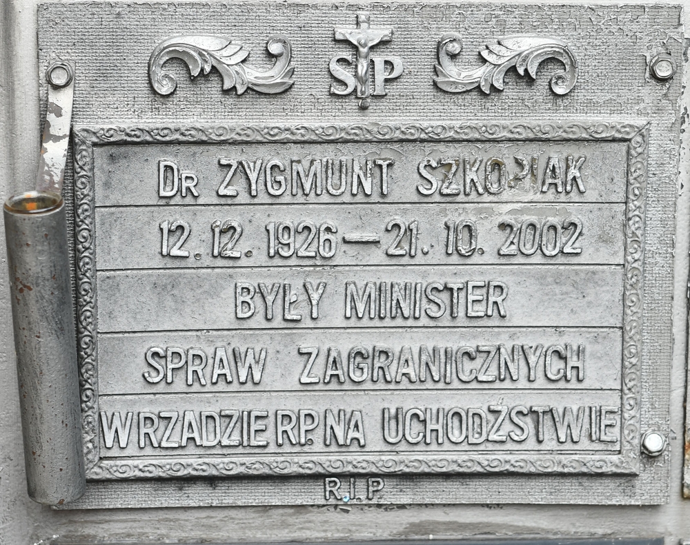 Nagrobek Zygmunta Szkopiaka, kolumbarium przy kościele św. Andrzeja Boboli w Londynie