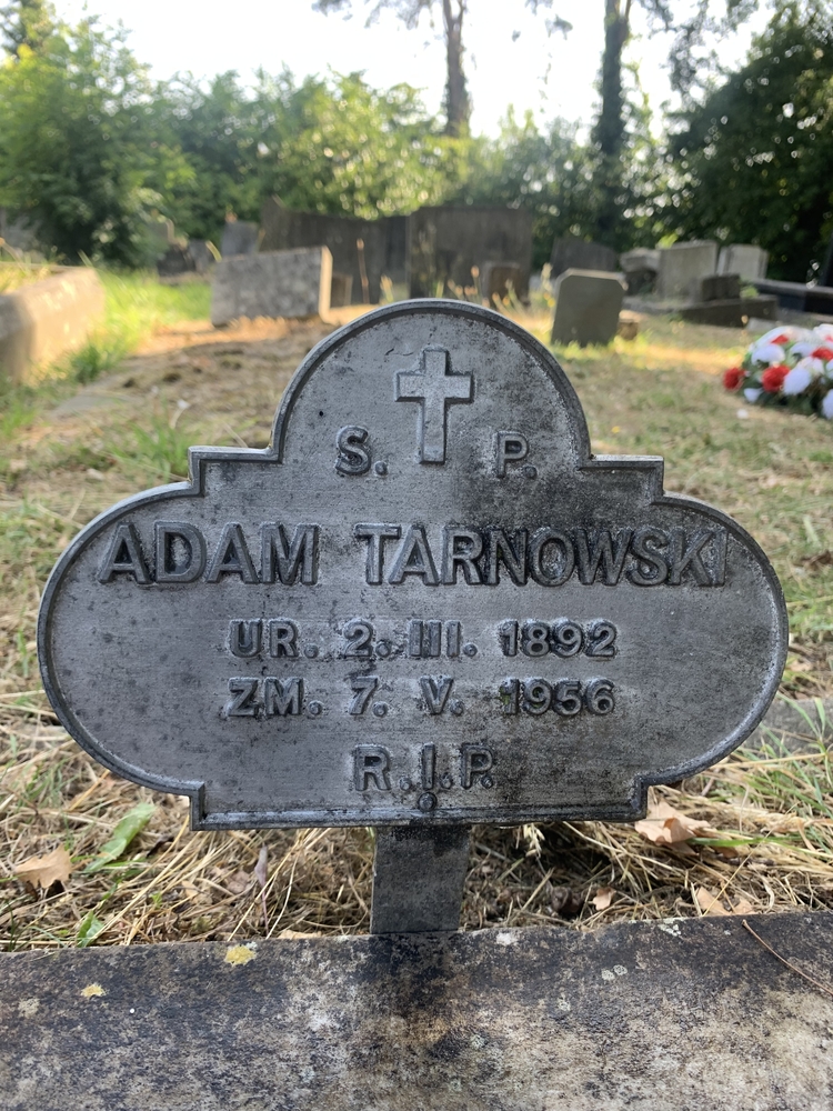 Tombstone of Adam Tarnowski, Beckenham Cemetery