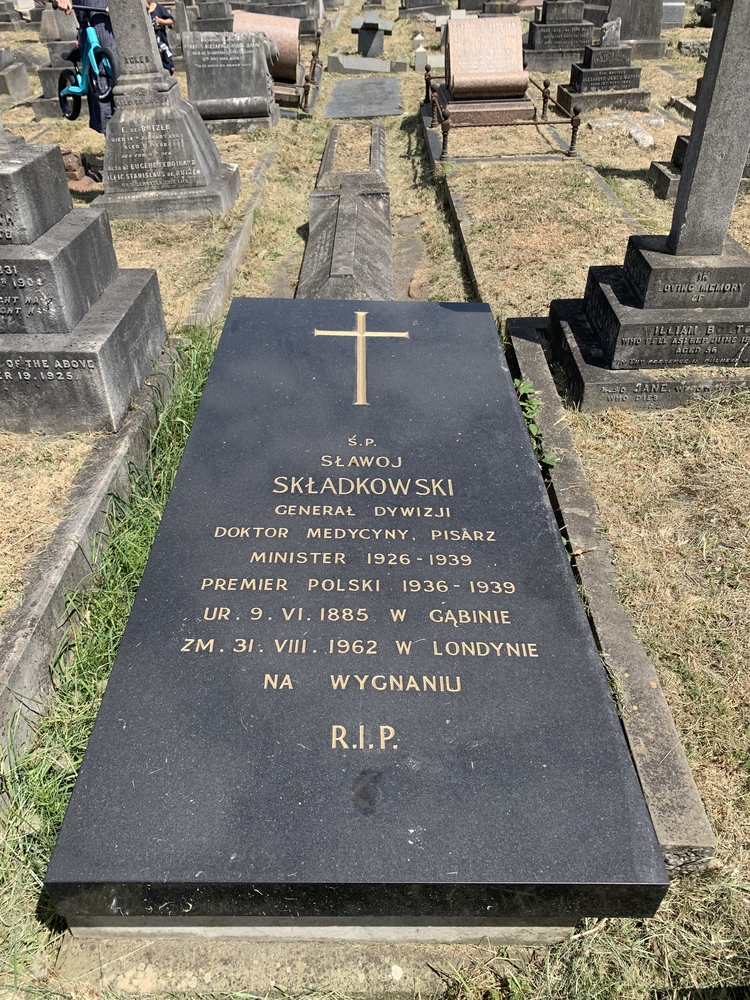 Felicjan Sławoj-Składkowski, cmentarz Brompton