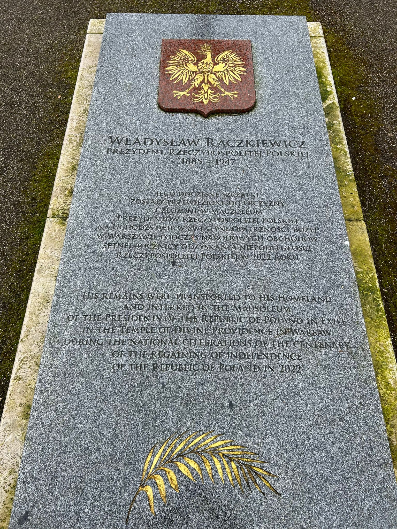 Photo montrant Tombstone of Władysław Raczkiewicz