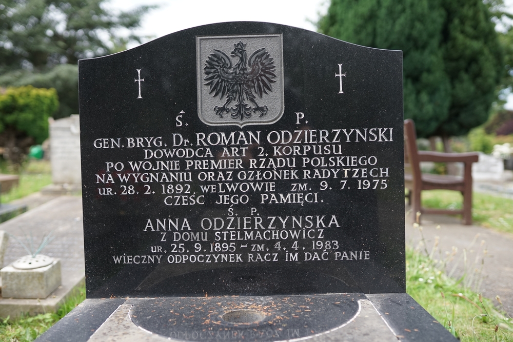 Tombstone of Roman Odzierzynski, Gunnersbury Cemetery