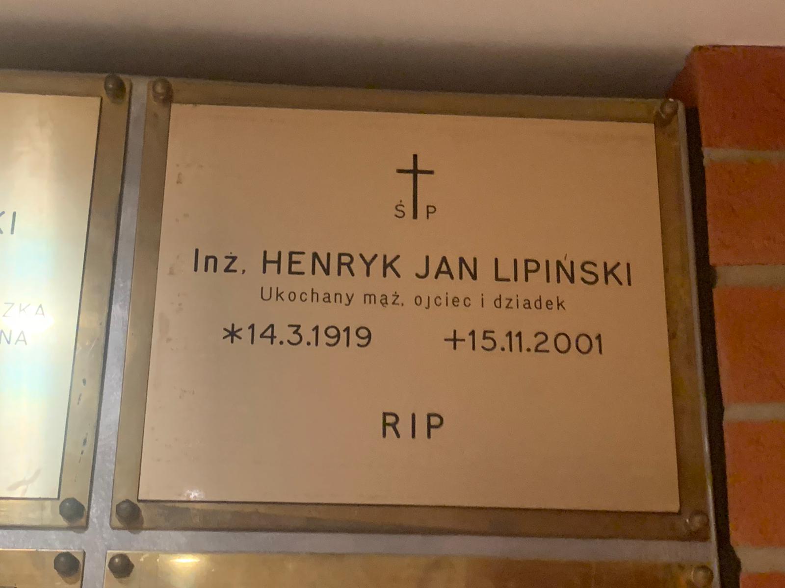 Nagrobek Henryka Jana Lipińskiego, cmentarz Henley-on-Thames obok Londynu