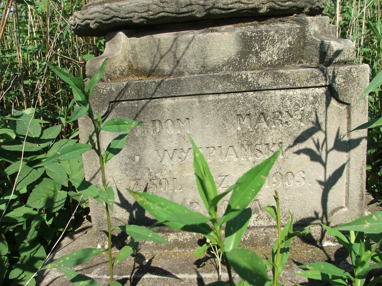 Inscription from the gravestone of Maria Wyspianska, Kozowka cemetery