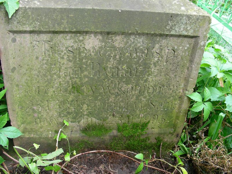 Tombstone of Jan Rymarz, cemetery in Trembowla, sector 5