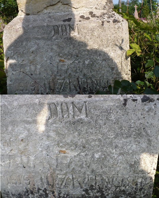 Inscription from the gravestone of Jan and N.N. Józkuw, Chorostkovo cemetery