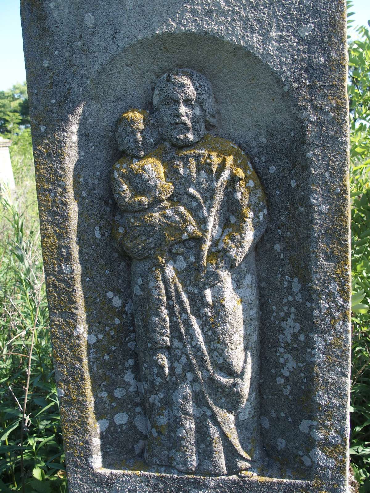 Bas-relief of St Joseph and Child from the tombstone of Jan, Joseph and Maria Sopczyszyn