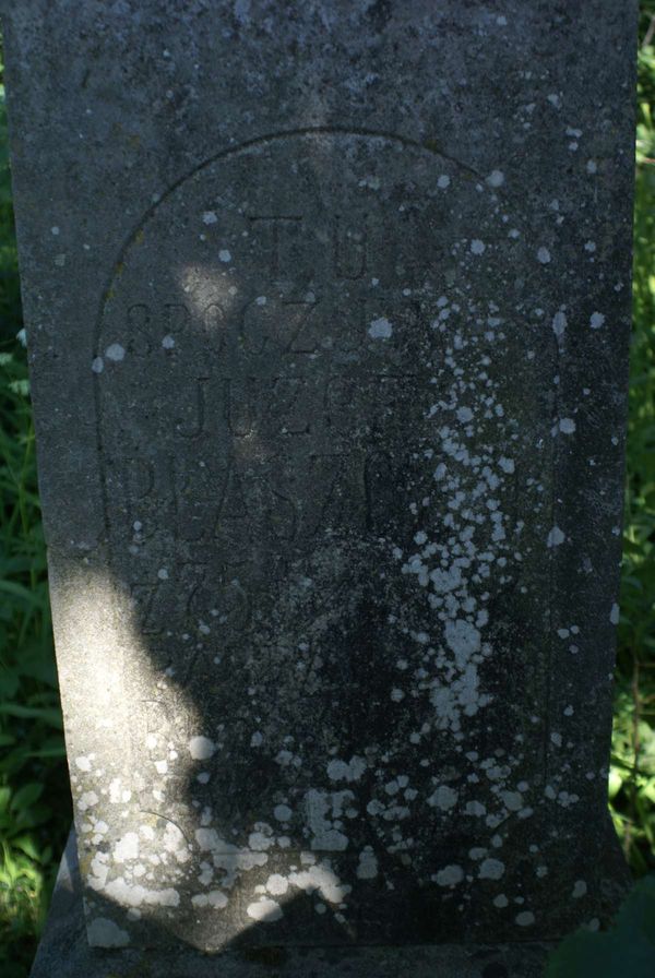 Inscription from the gravestone of Jozef Blaszczak, Kozówka cemetery