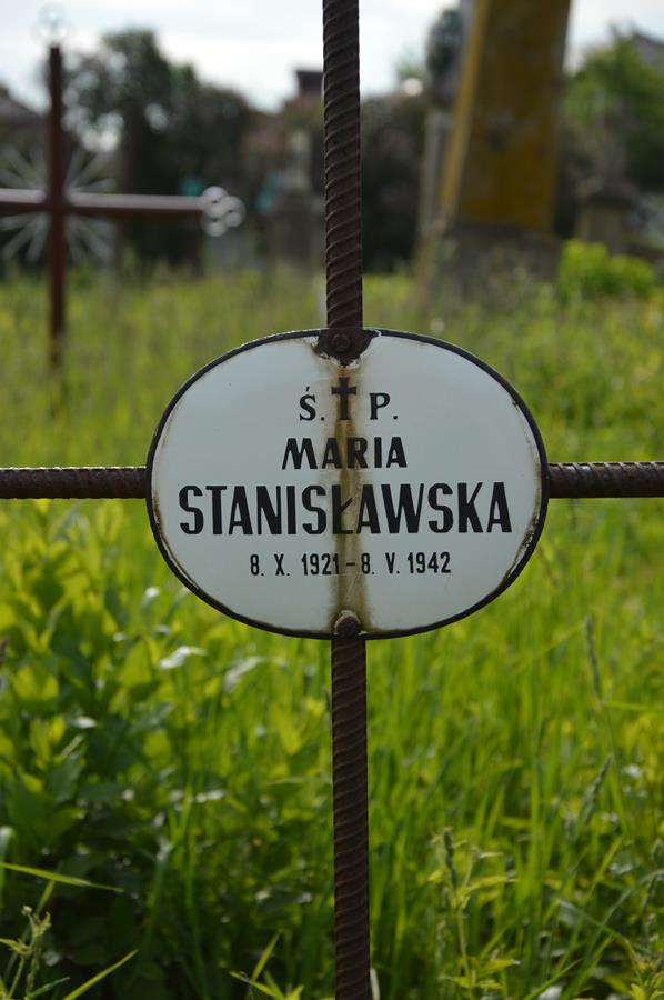 Inscription from the gravestone of Maria Stanislawska, Myszkowice cemetery